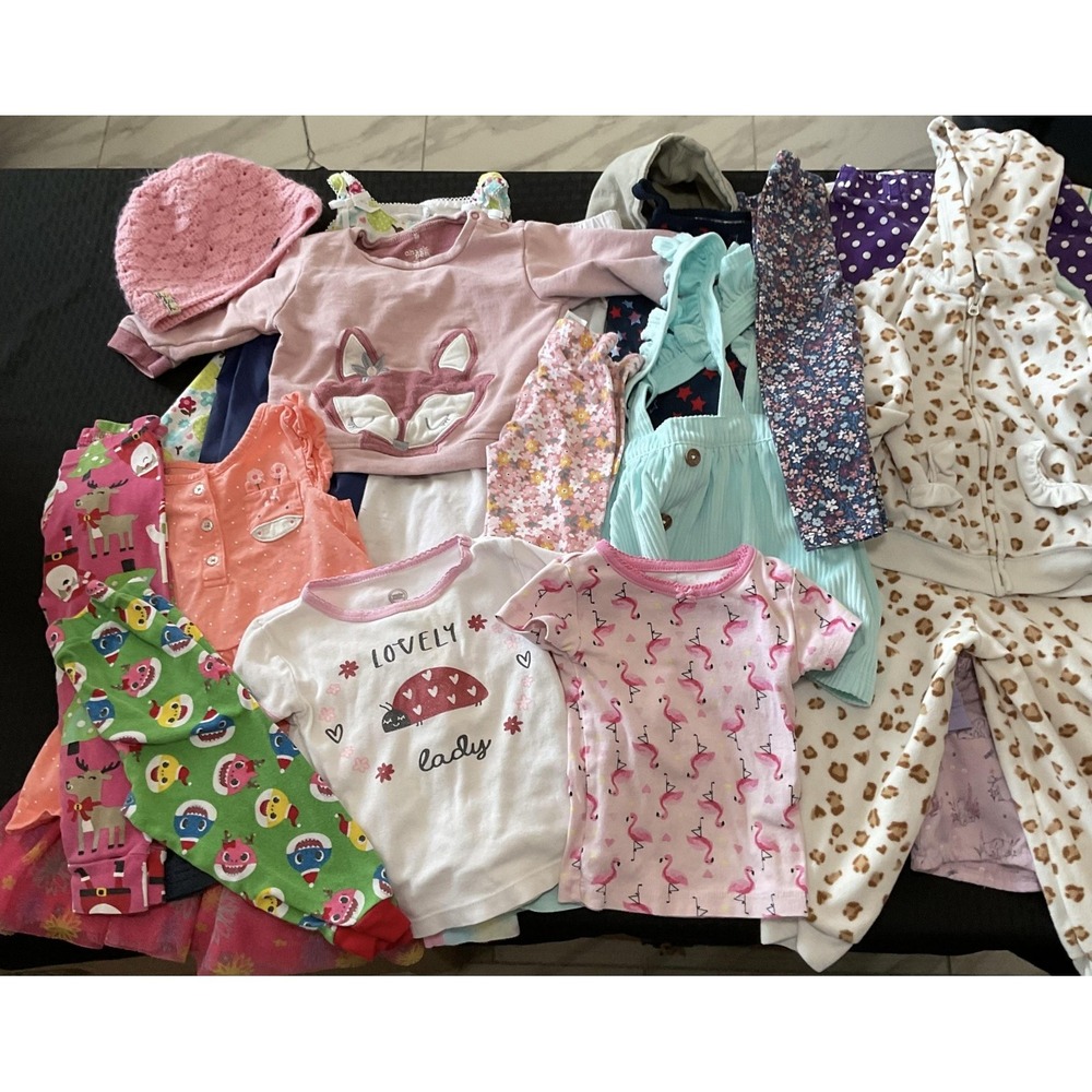 Mixed Brands 31pc Clothes Lot Girls 2T/24mo Multicolor Hello Kitty Elmo Disney